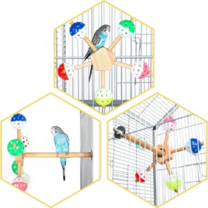 Oiibo Rotating Perch Bird Toy with Bell and Balls