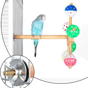 Oiibo Rotating Perch Bird Toy with Bell and Balls