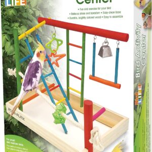 Penn-Plax Bird Life Wooden Playpen – Ideal for Cockatiels and Conures – Spacious Design