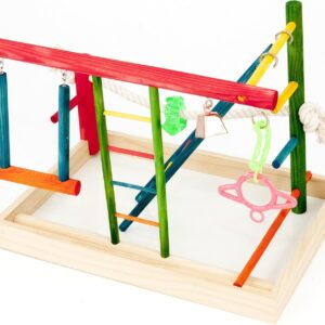 Penn-Plax Bird Life Wooden Playpen – Ideal for Cockatiels and Conures – Spacious Design