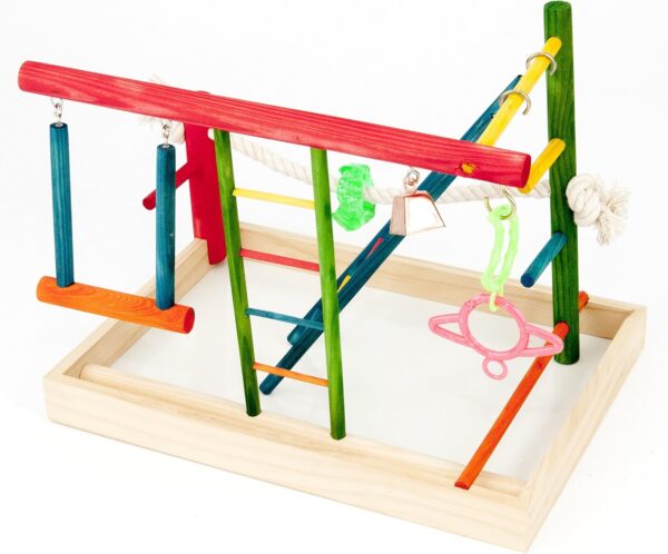 Penn-Plax Bird Life Wooden Playpen – Ideal for Cockatiels and Conures – Spacious Design